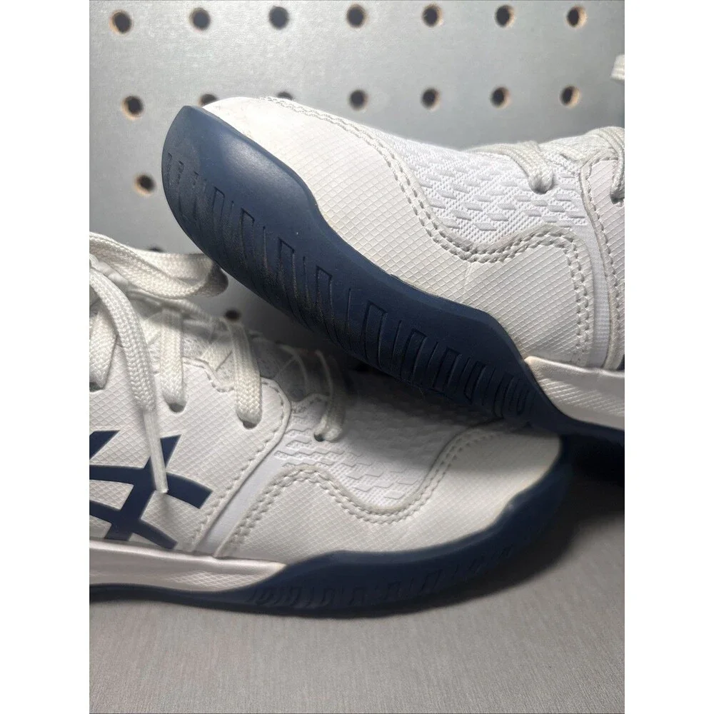 Asics Gel Resolution 9 Kids Tennis Shoes Trainer Sz US 4 EU 36 White Blue Orange